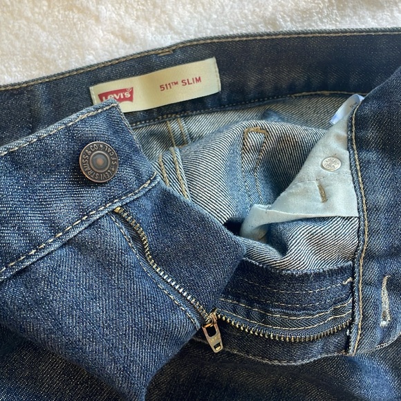 Levi's 511 Slim Fit Jeans Dark Wash Denim Mens 30x30 Basic Casual Vintage - Picture 10 of 10